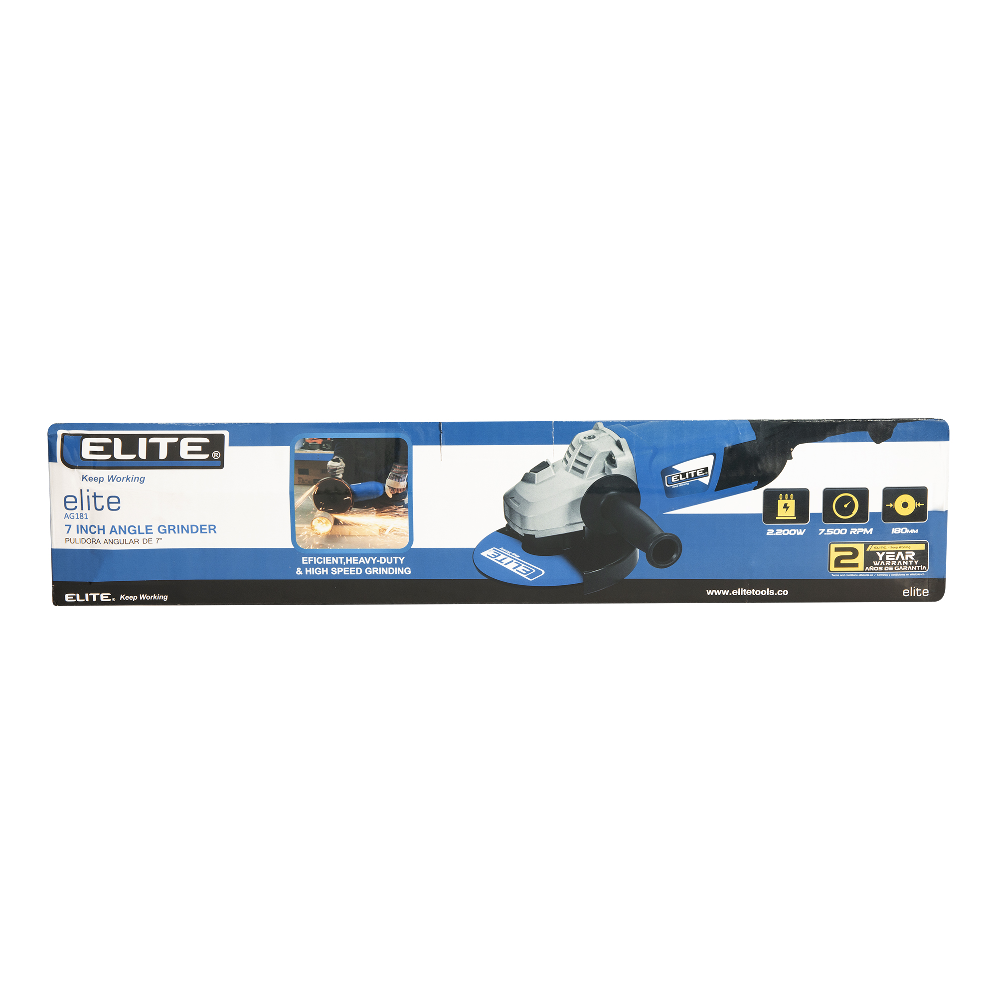 Esmeriladora angular eléctrica 7" 2.200W 7.500RPM ELITE